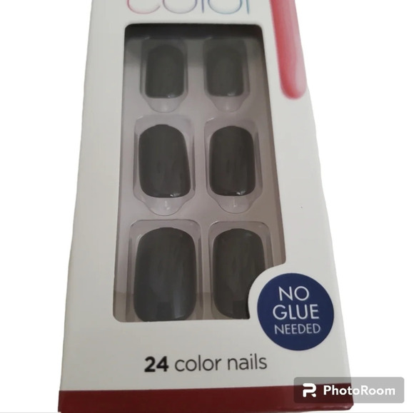 New Kiss Press On Nails Manicure 24 Color Nails Black - Picture 2 of 6